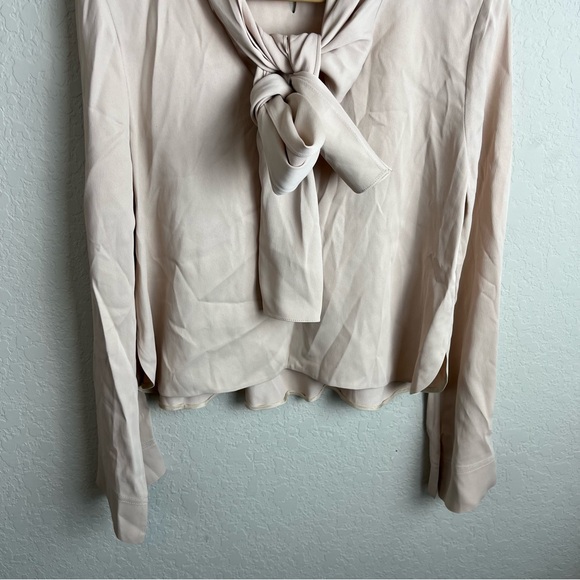 Khaite Blouse Dawn Tash Bow Long Sleeve Satin Crepe Top - Picture 5 of 16